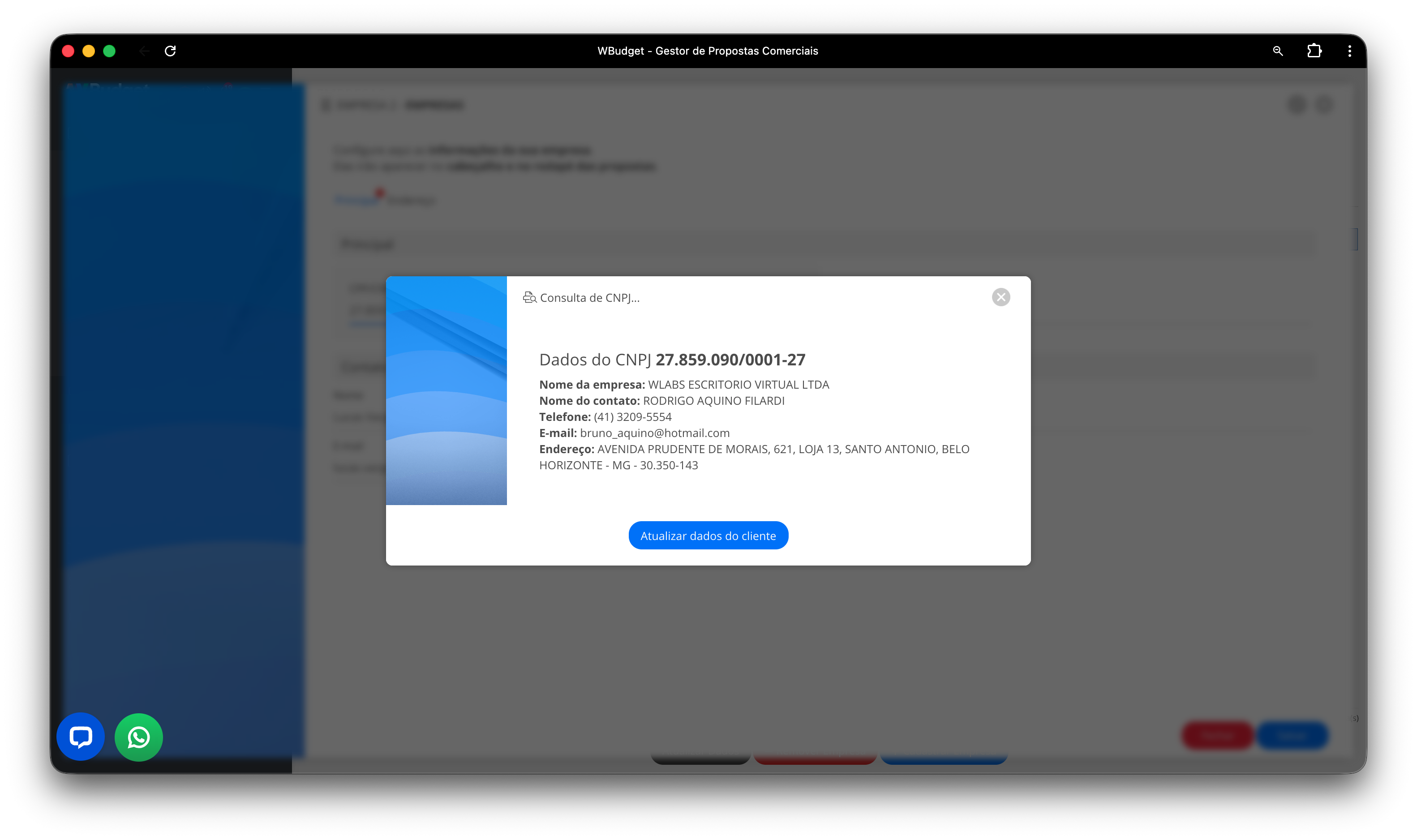 Consulta automática de CNPJ