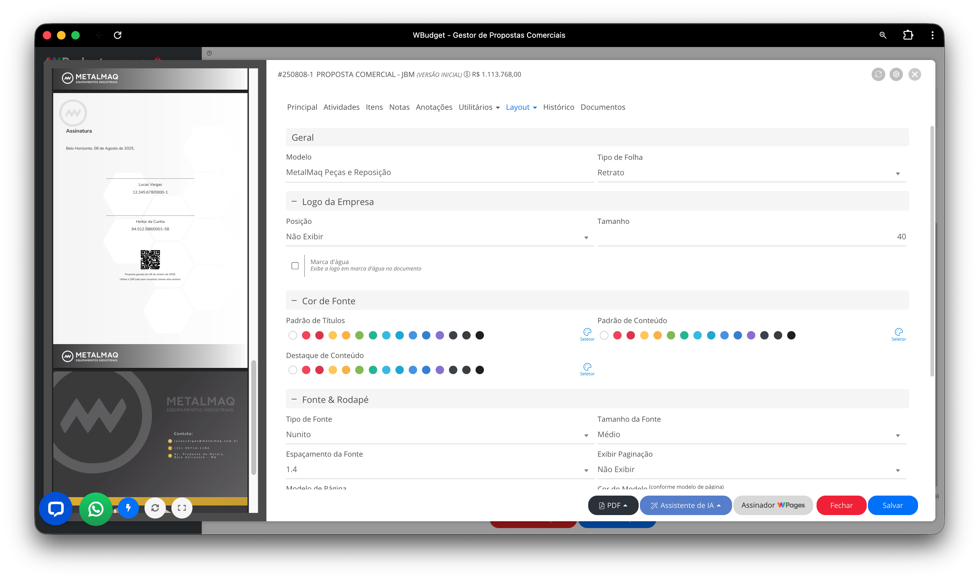 Configurações Visuais