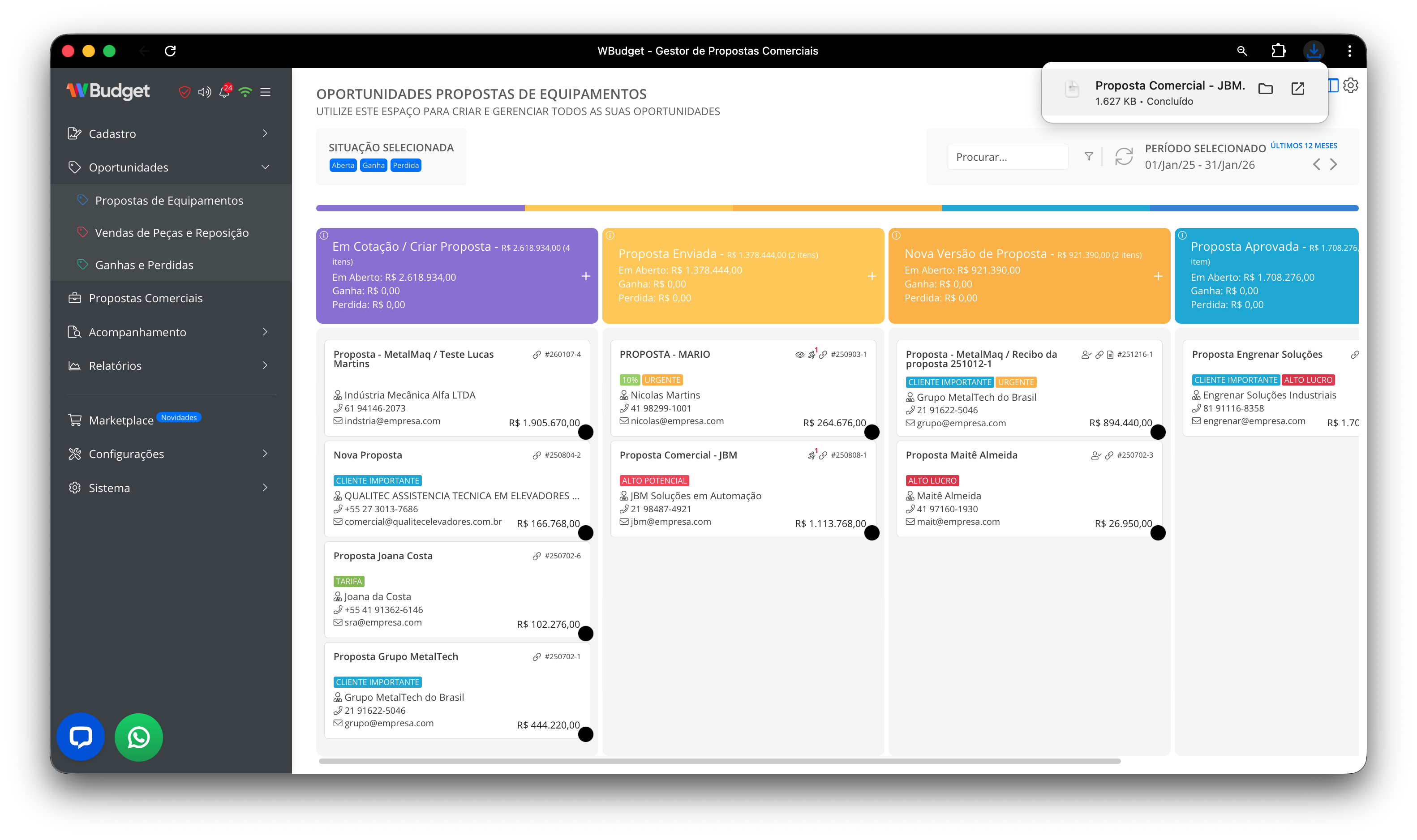 Gerar PDF da proposta