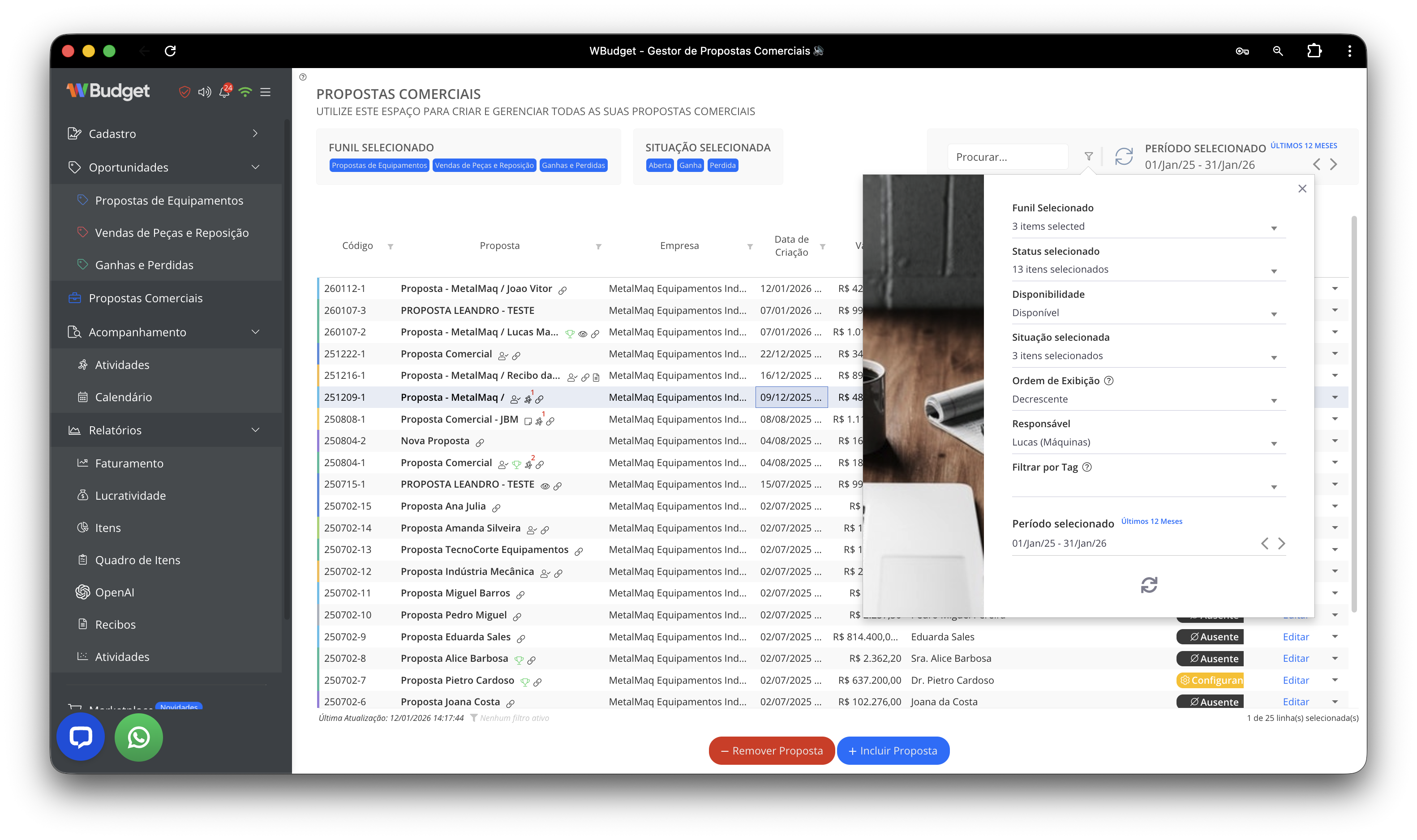 Seleção de funil e situação