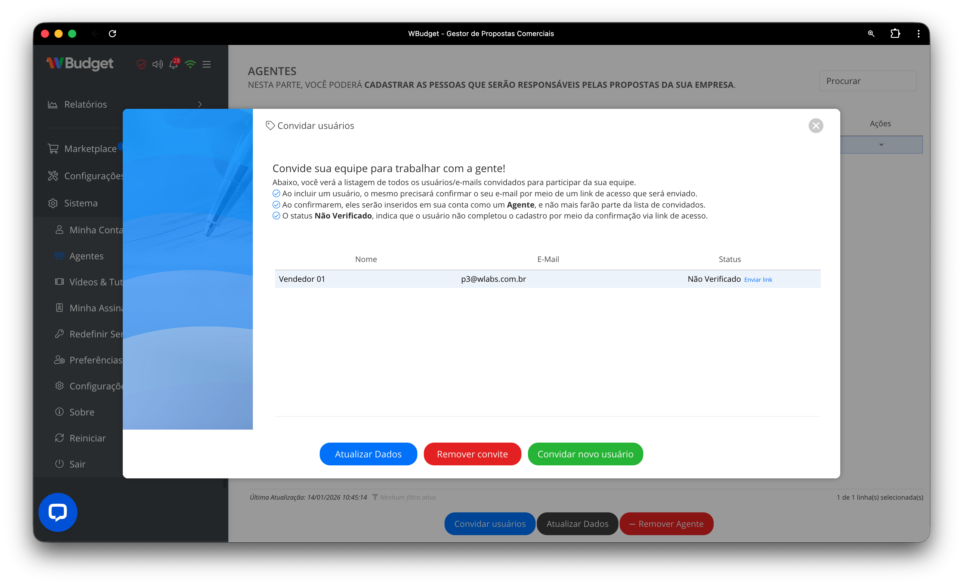 Agente não verificado