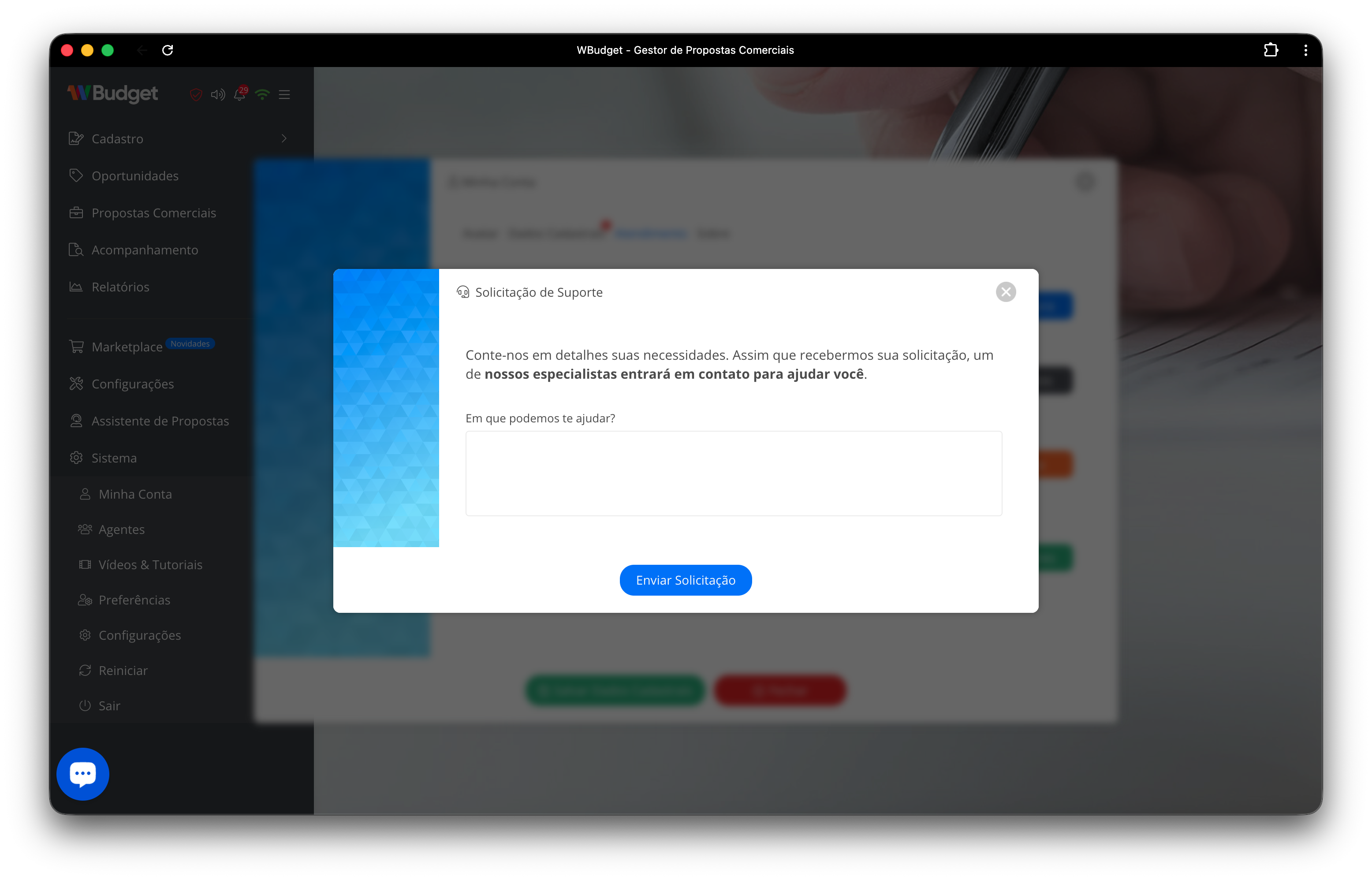 Solicitação de Suporte