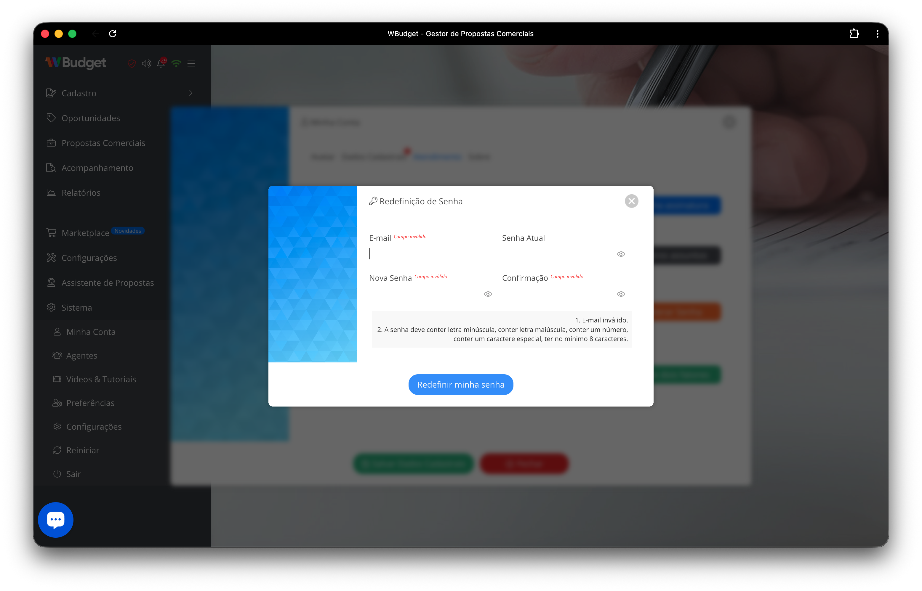 Redefinição de Senha