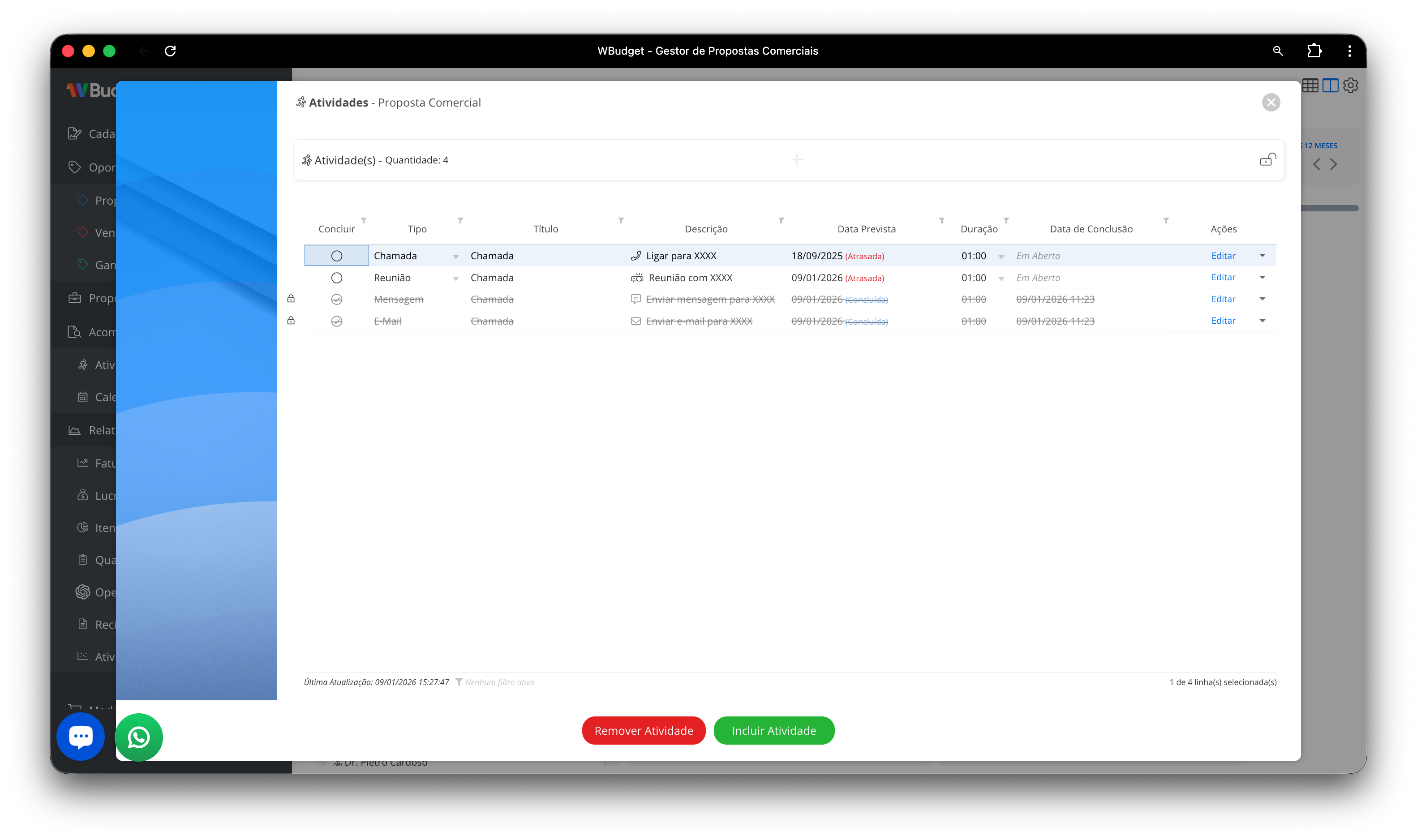 Atividades da oportunidade